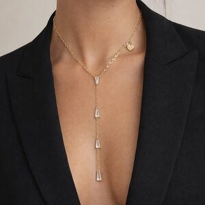 Christian Siriano New York Gold Tone Crystal Drop Necklace NWT (BR333/2)